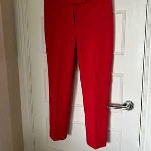 Sarah Pacini straight ankle trouser in red (tomato red)